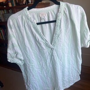A New Day Light Green Striped Blouse